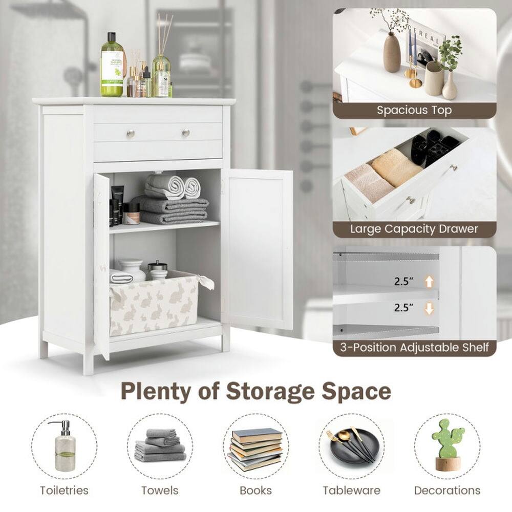 FREAL Spacious Top Large Capacity Drawer 2.5" 2.5" 3-Position Adjustable Shelf Plenty of Storage Space Toiletries Towels Books Tableware Decorations
