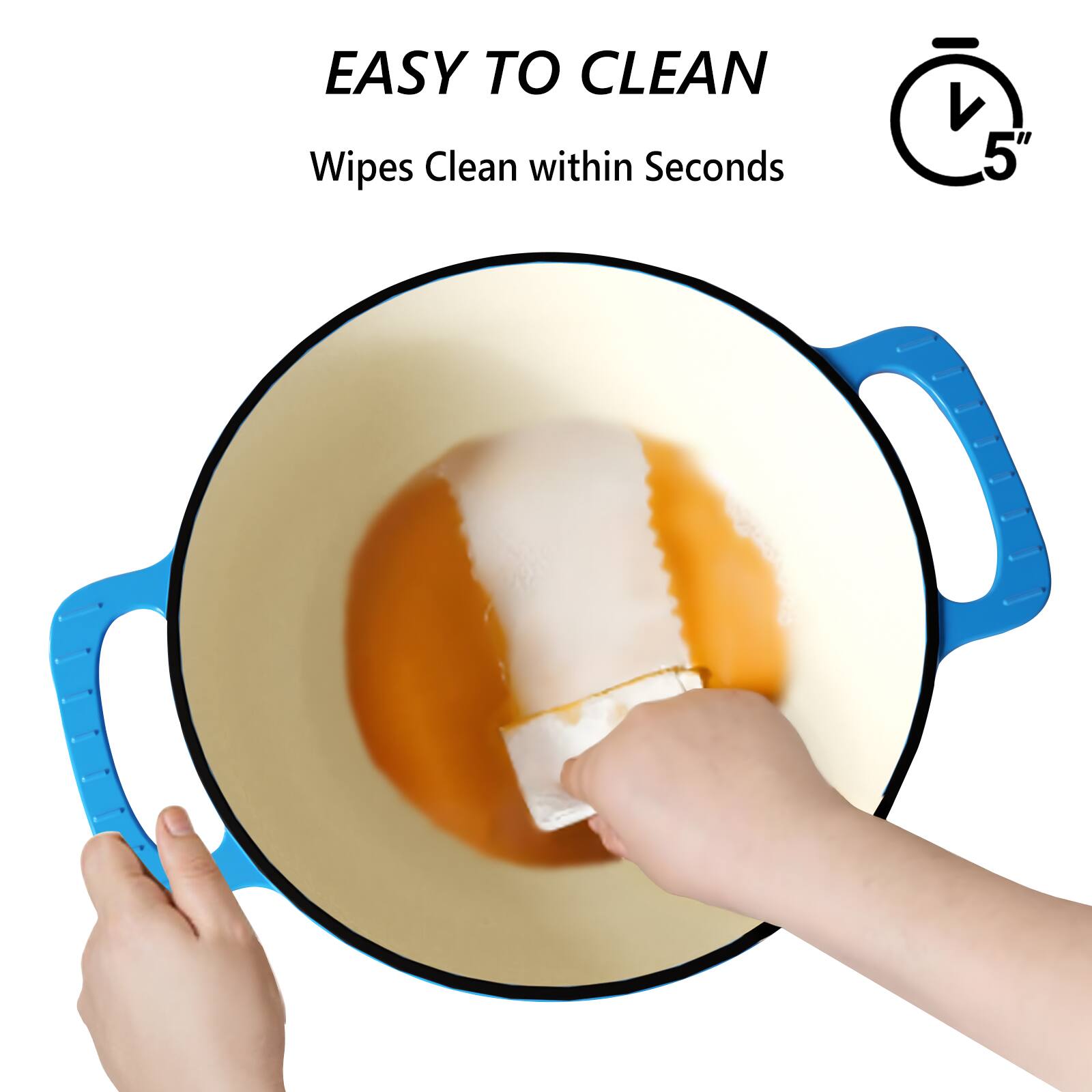 EASY TO CLEAN  
Wipes Clean within Seconds  
5"