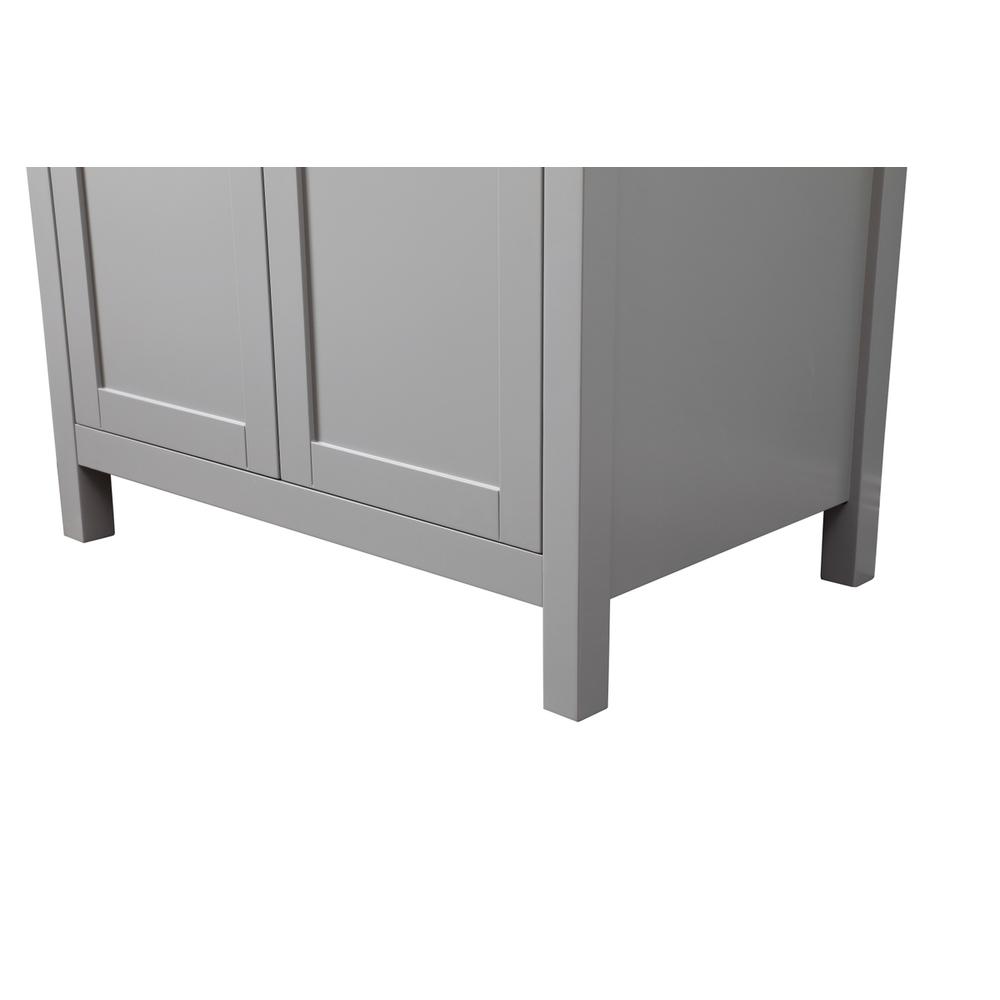 Angle. Elegant Kitchen and Bath - 30 Inch SIngle Bathroom Vanity In Grey - Grey.