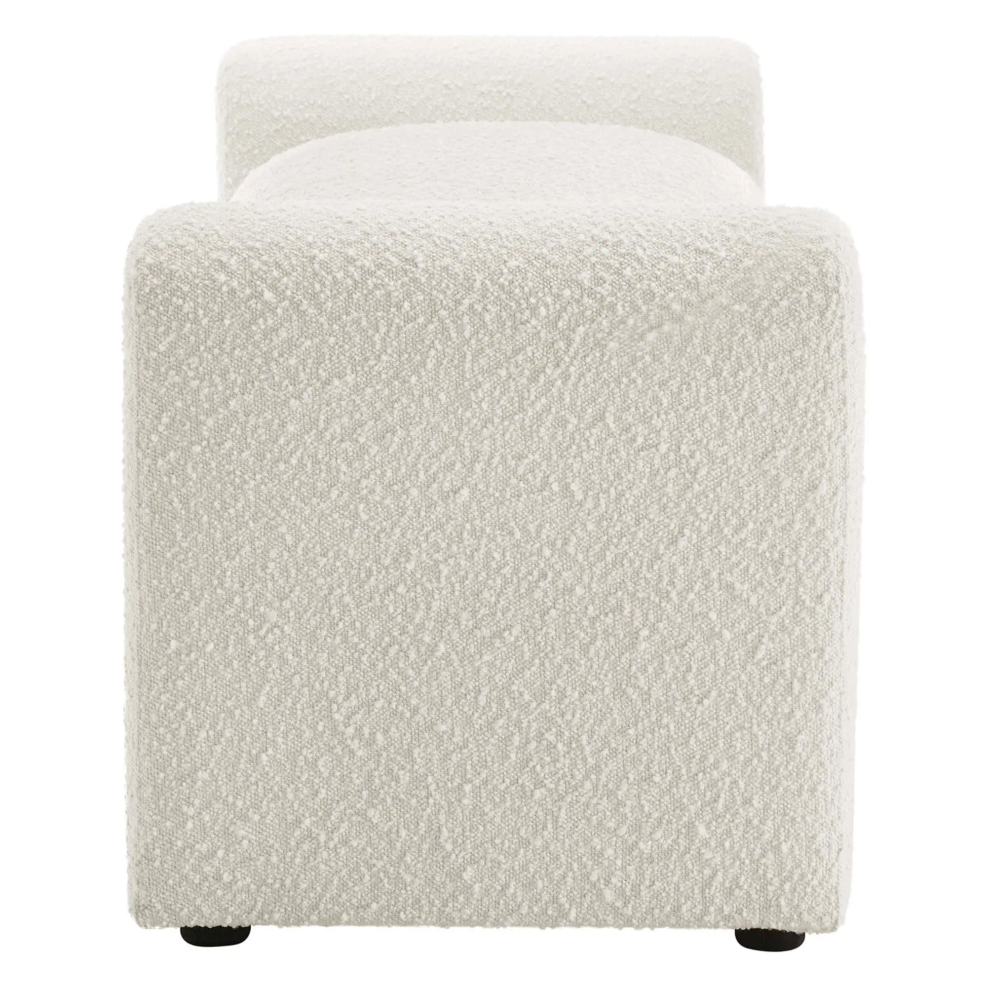 Back. Modway - Waverly Boucle Fabric Bench by Modway - White.