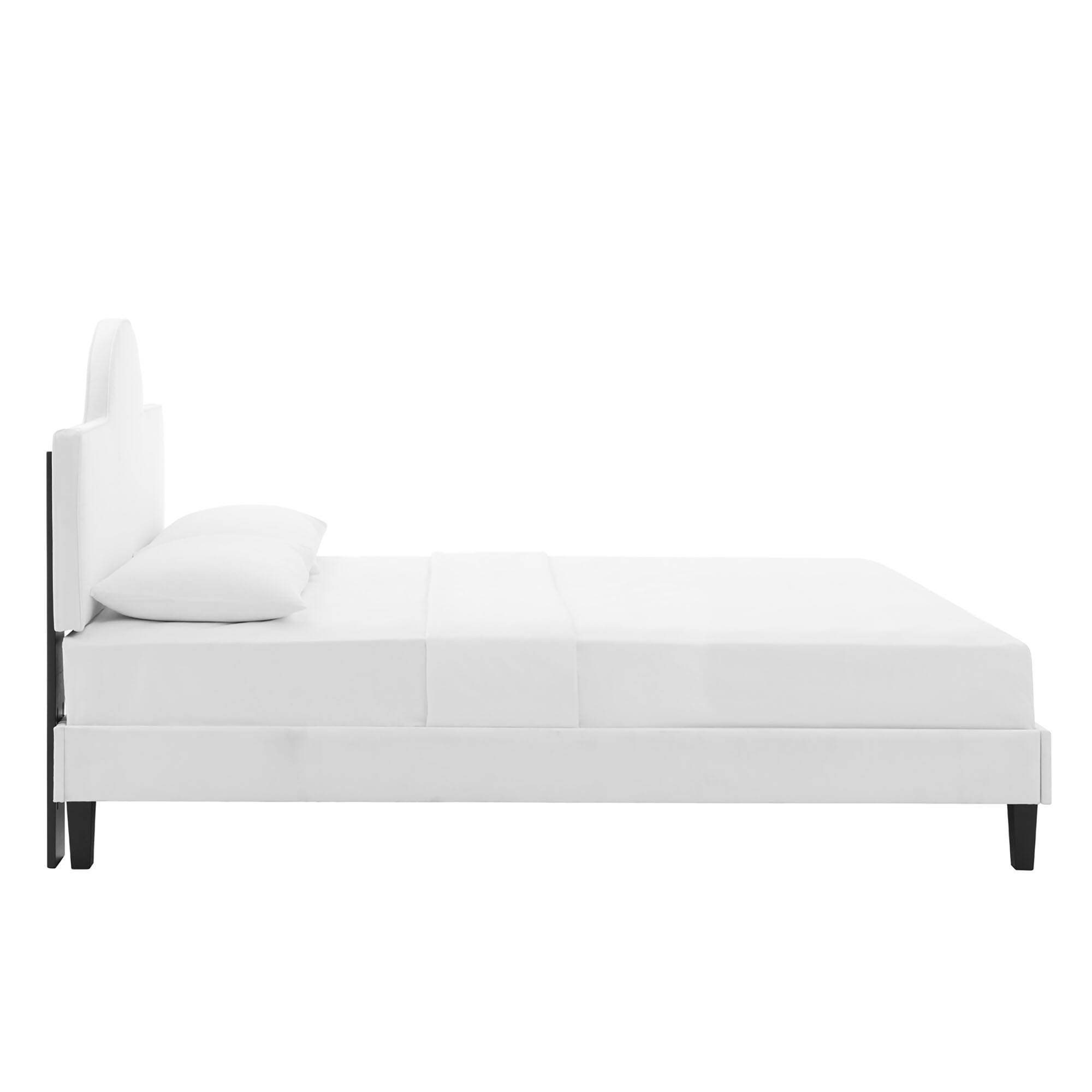 Alt View 6. Modway - Soleil Performance Velvet King Bed - White.