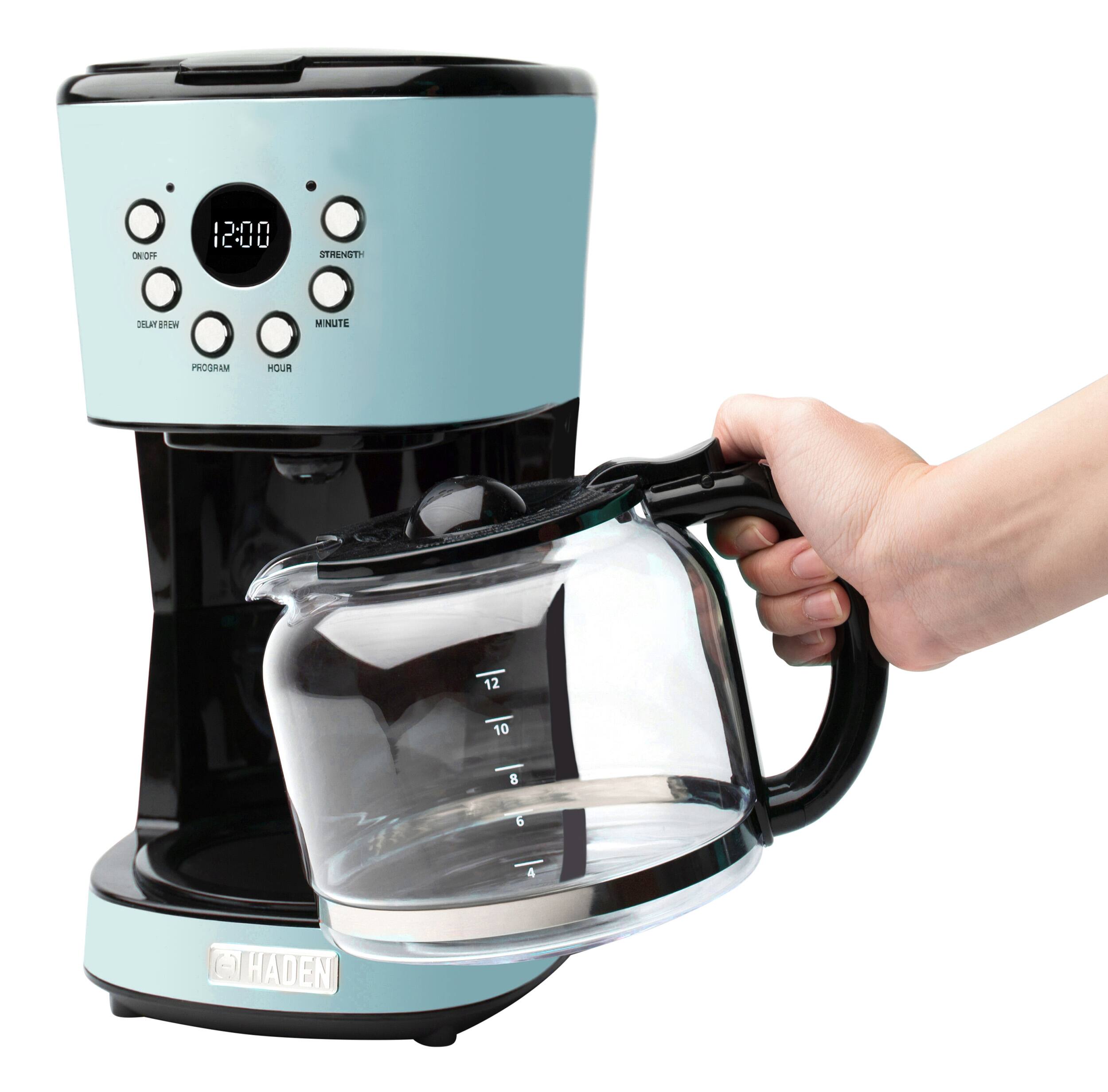Angle. Haden - 12-Cup Programmable Coffee Maker with Strength Control and Timer - Turquoise.