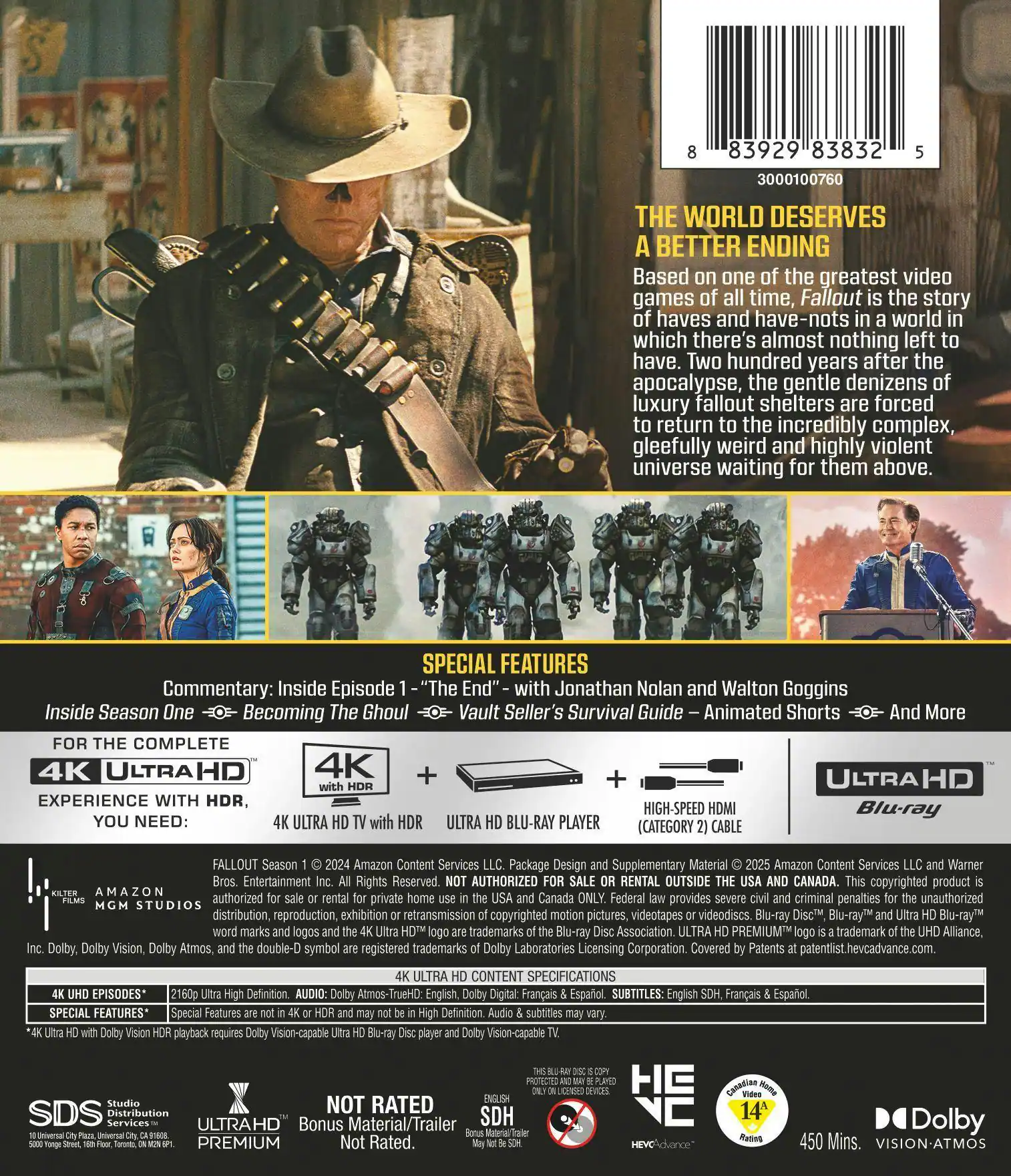 Back. Fallout: Season One   - 4K Blu-Ray.