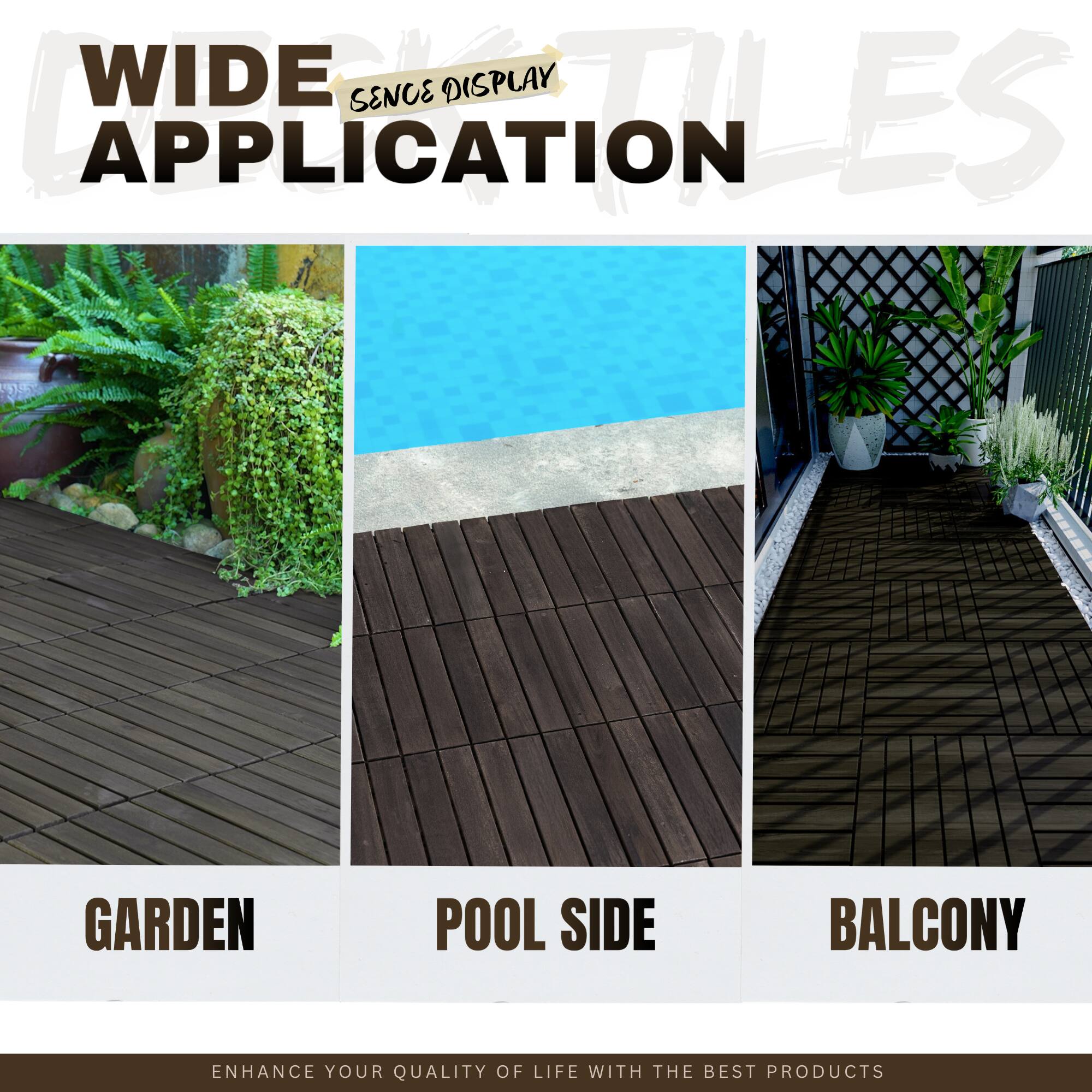 WIDE SENSE DISPLAY APPLICATION  
TILES  

GARDEN  
POOL SIDE  
BALCONY  

ENHANCE YOUR QUALITY OF LIFE WITH THE BEST PRODUCTS