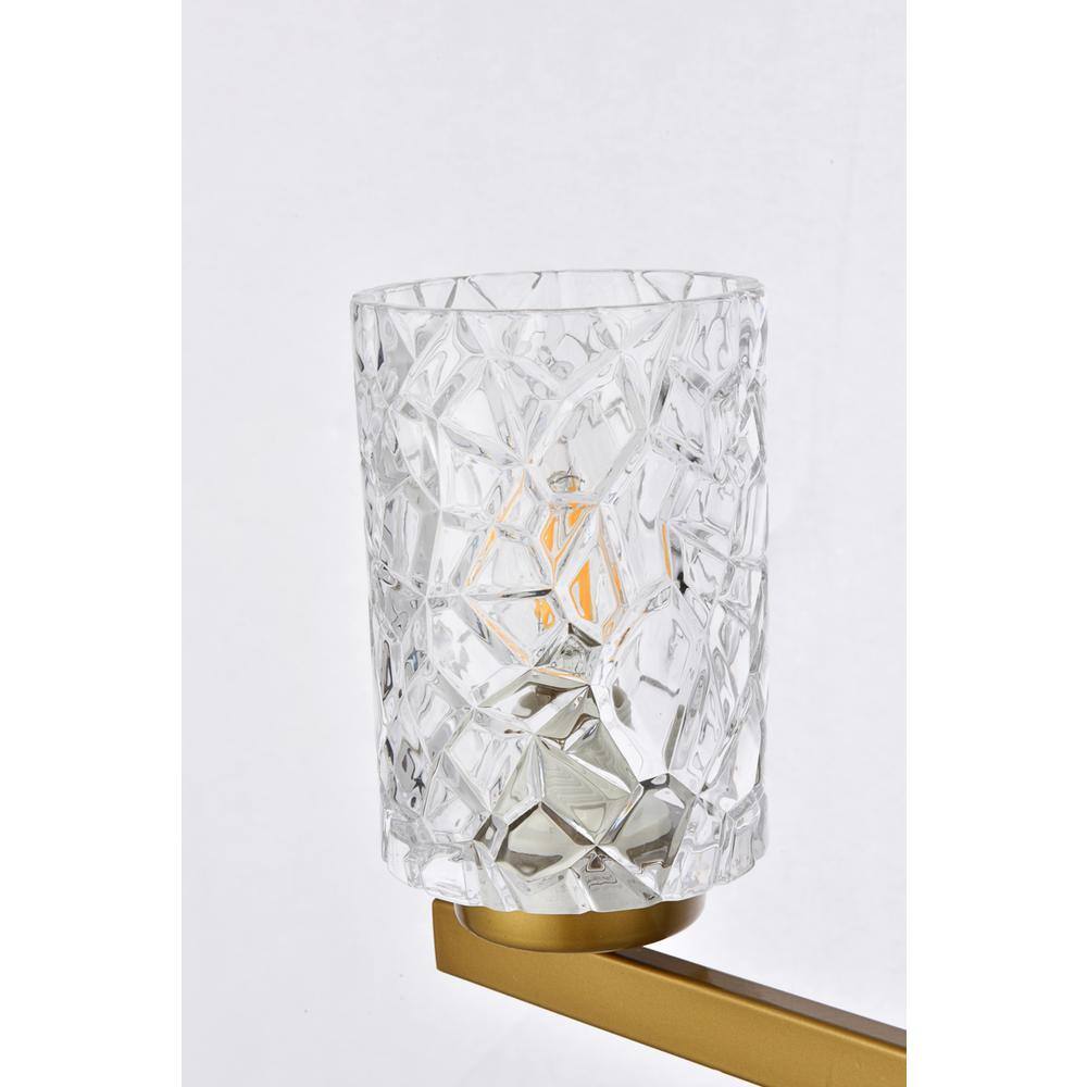 Left. Living District - Cassie 5 lights bath sconce in brass with clear shade - Brass And Clear Shade.