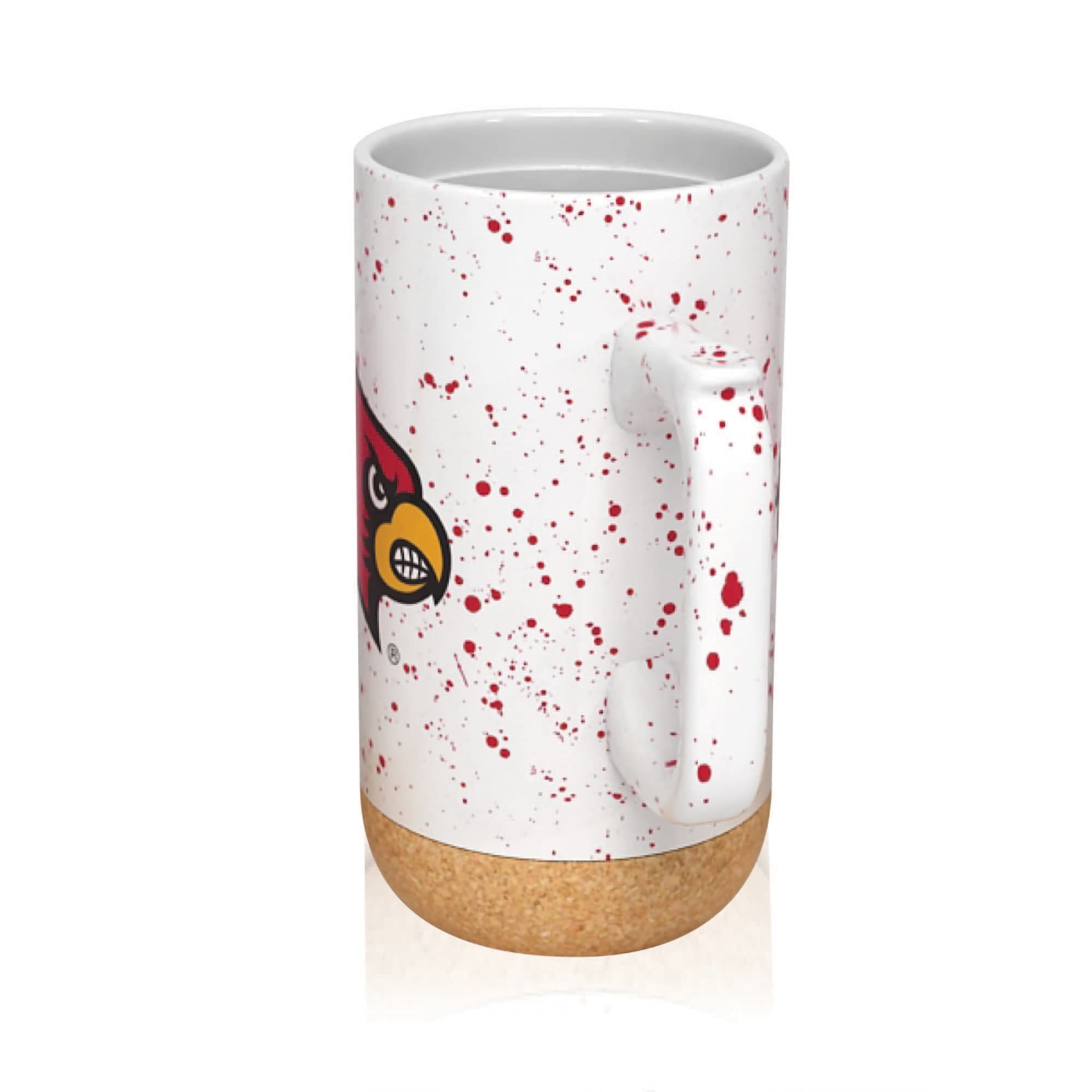 Alt View 2. Indigo Falls - Louisville Cardinals 18oz. Speckle Cork Mug - Cream.