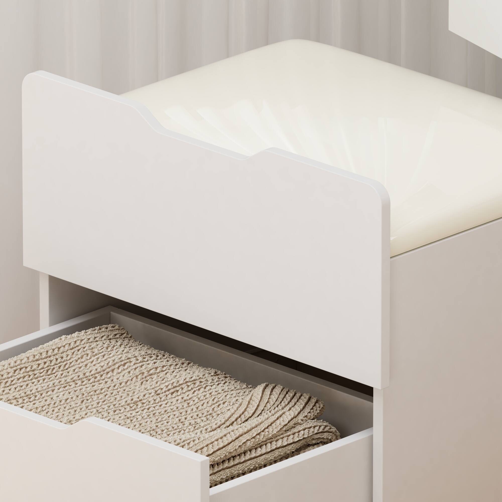 Alt View 7. Famapy - Flip - Up LED Vanity Desk with 3 - Color Lighting & Hidden Storage for Small Spaces - White.