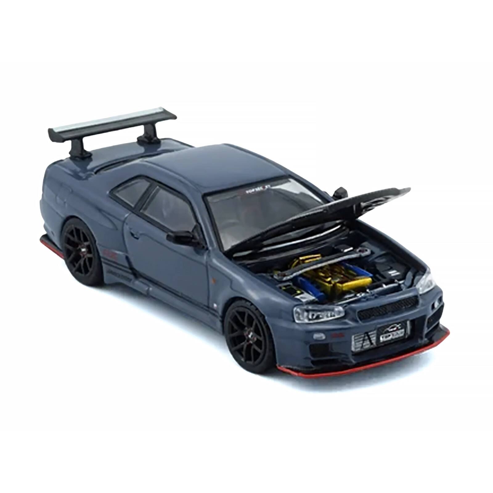 Alt View 1. BM Creations - Nissan "Top Secret" Skyline GT-R BNR34 Stealth Gray with Carbon "Tokyo Auto Salon 2026" 1/64 Car by BM Creations.