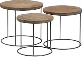 Tommy Hilfiger - Berkshire Nesting Side Tables, Set of 3 - Distressed Wood