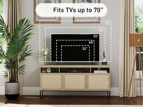 Fits TVs up to 70" 70" 65" 55" 48" 32"
