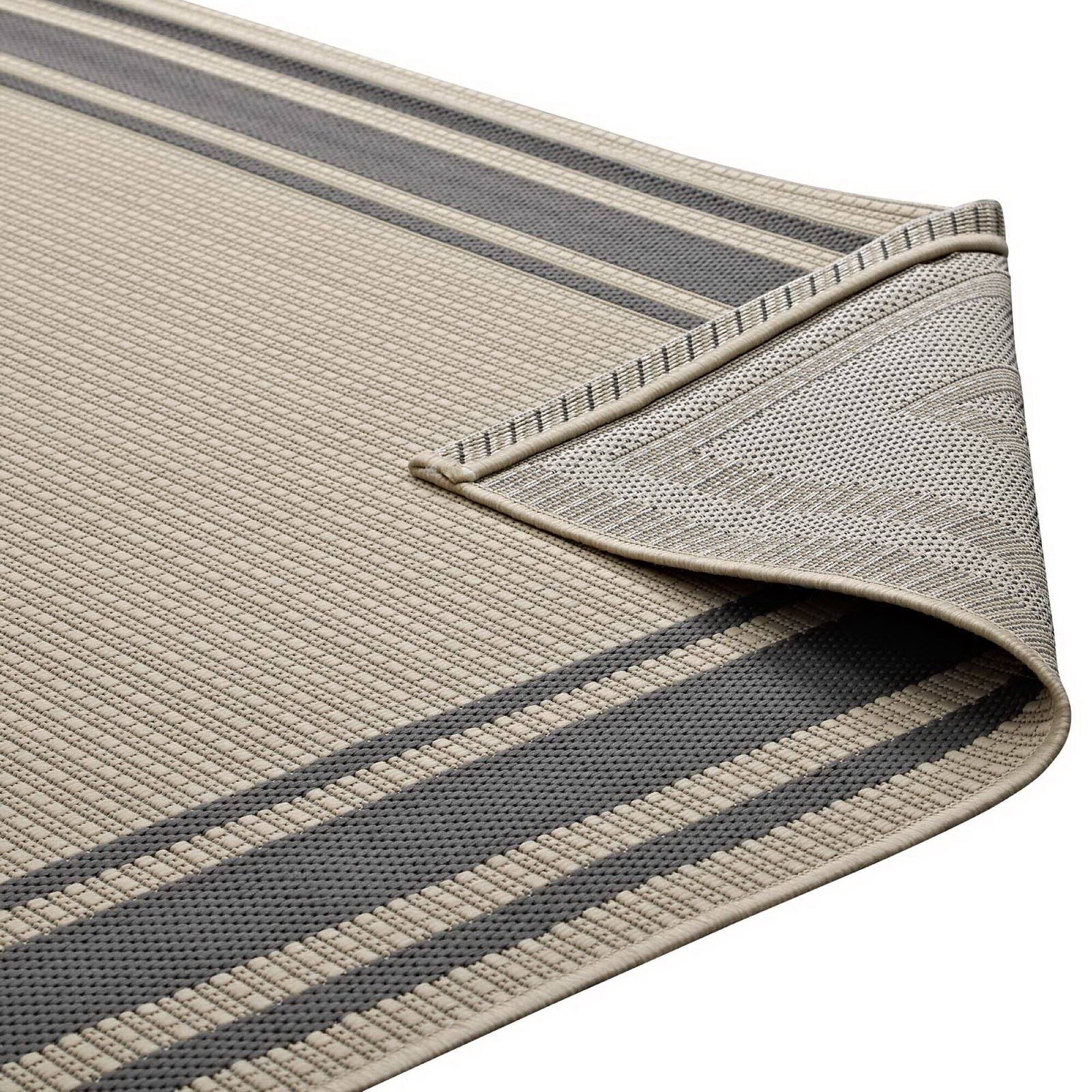 Alt View 3. Modway - Rim Solid Border Indoor and Outdoor Area Rug - Gray and Beige.