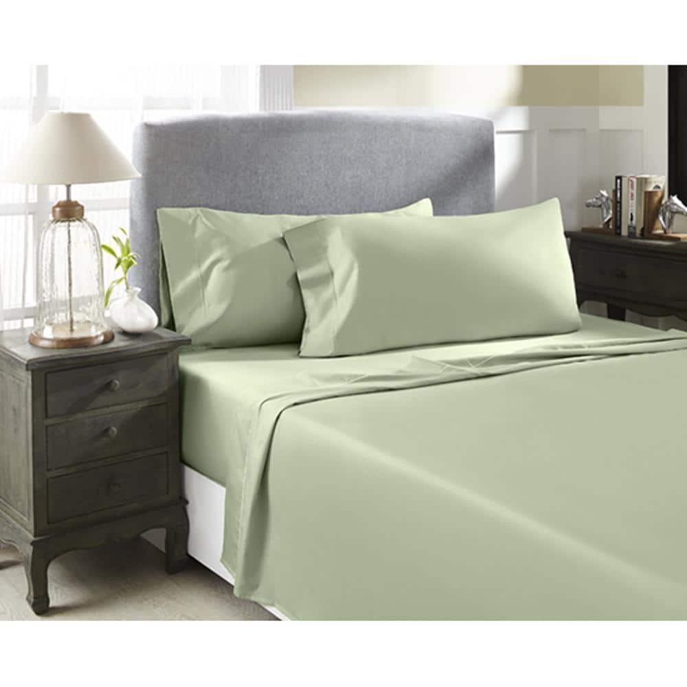 Perthshire Platinum Concepts - 800 Thread Count Solid Sateen Sheet - 4 Piece Set - King - Celadon