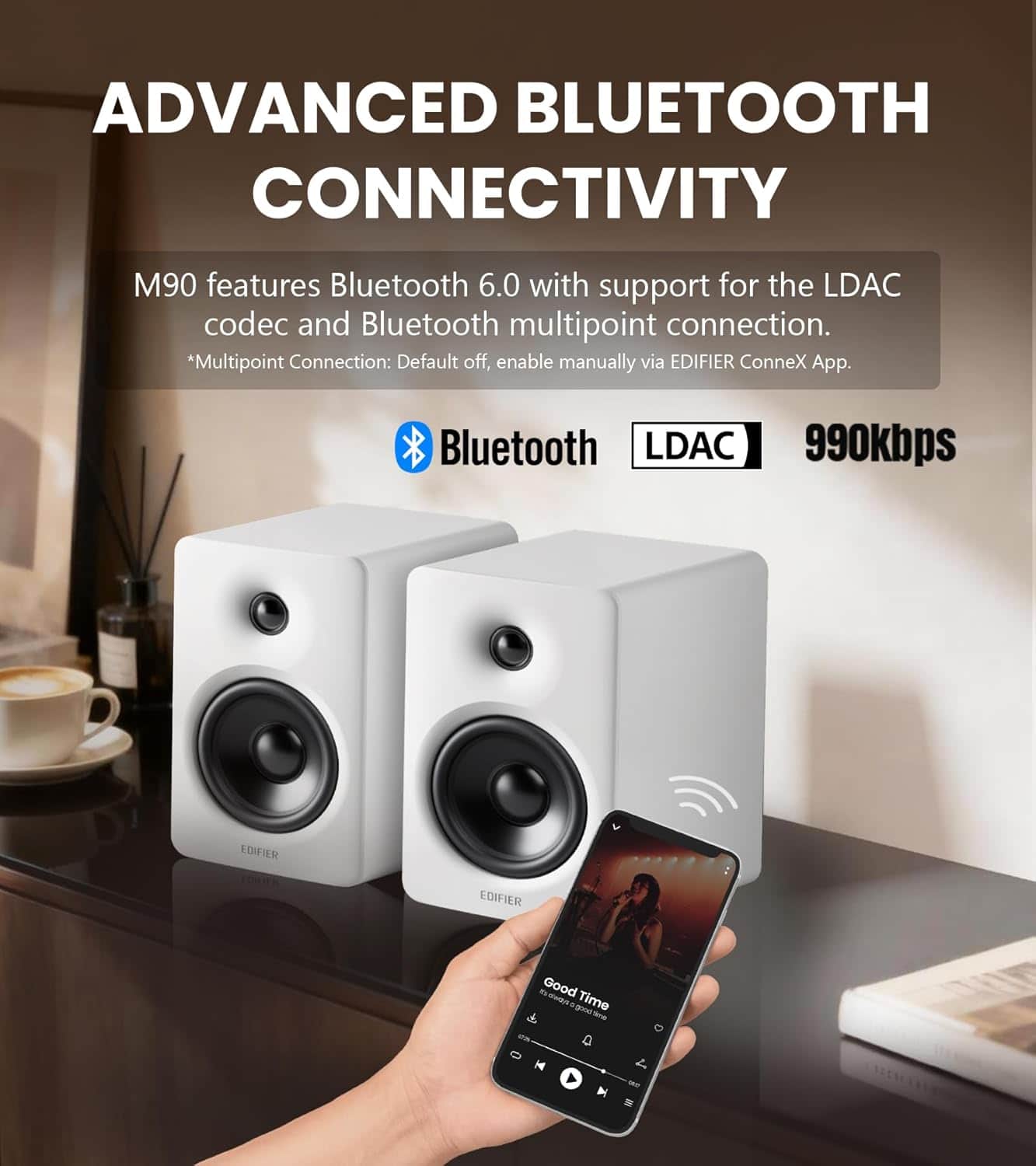 Edifier M90 Active Bookshelf Speakers, Computer Speakers Bluetooth