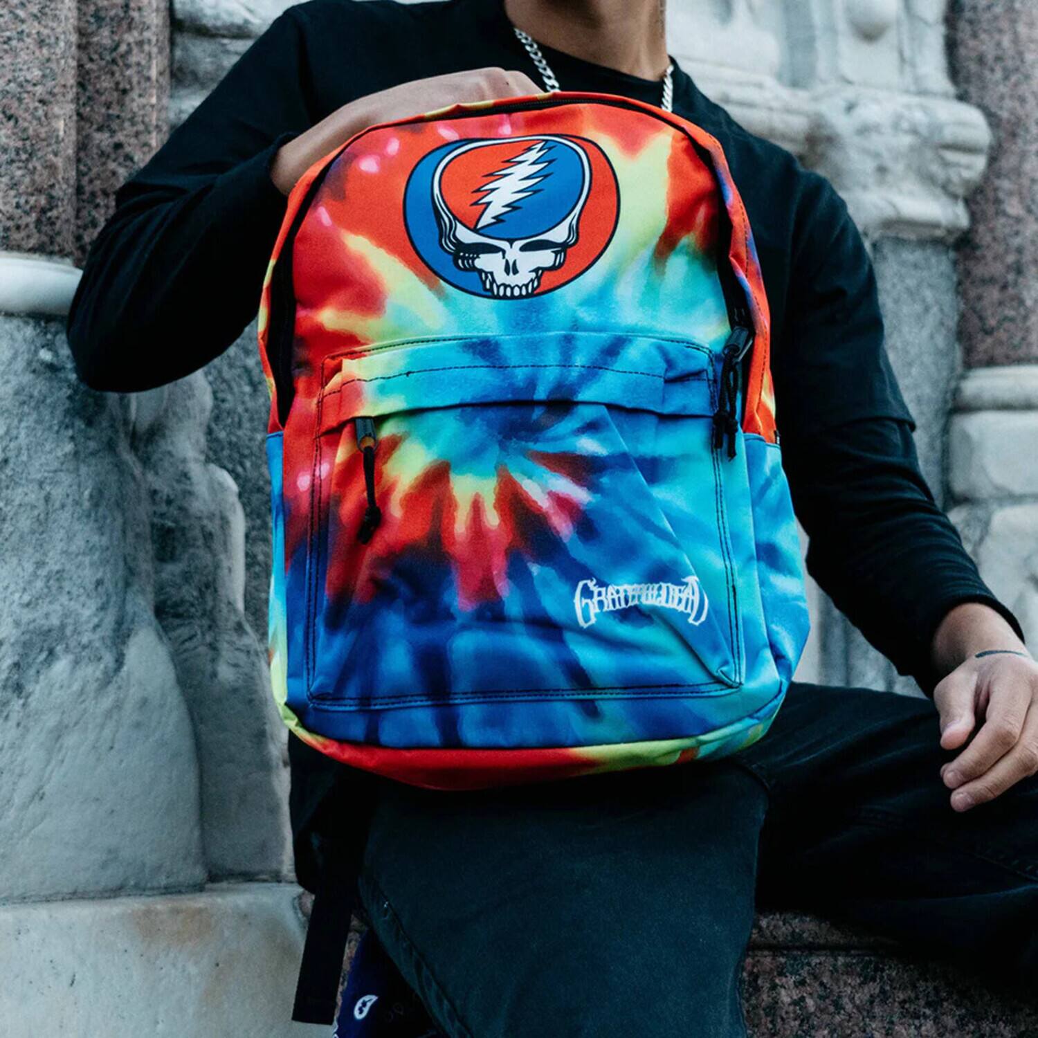 Alt View 1. PopMarket - Grateful Dead - Rocksax - Grateful Dead - Steal Your Face Logo - Daypack with Laptop Pocket (Black) - Multicolor.