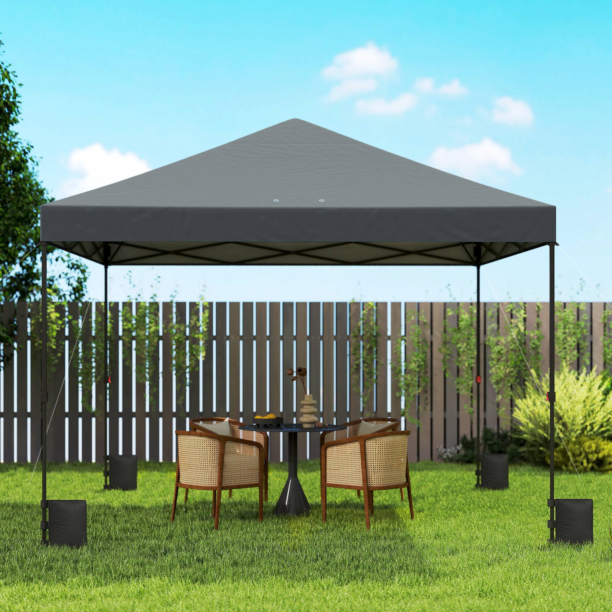 Alt View 8. Outsunny - 10 x 10 ft Pop Up Canopy Tent with One Push Setup, Easy Setup Outdoor Portable Instant Canopy Shelter.