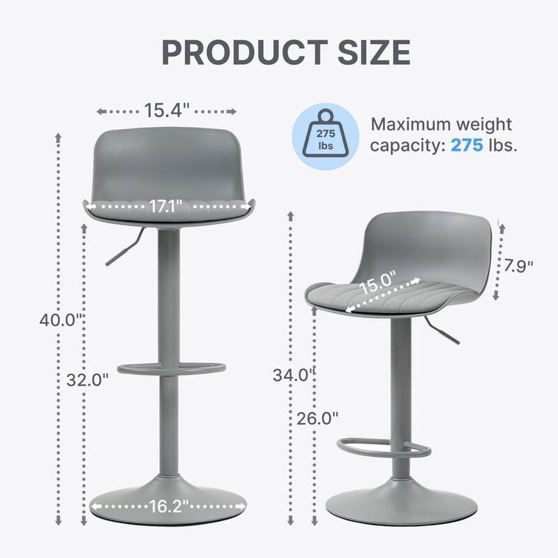 PRODUCT SIZE  
15.4"  
275 lbs  
Maximum weight capacity: 275 lbs.  
17.1"  
40.0"  
15.0"  
7.9"  
32.0"  
34.0"  
26.0"  
16.2"