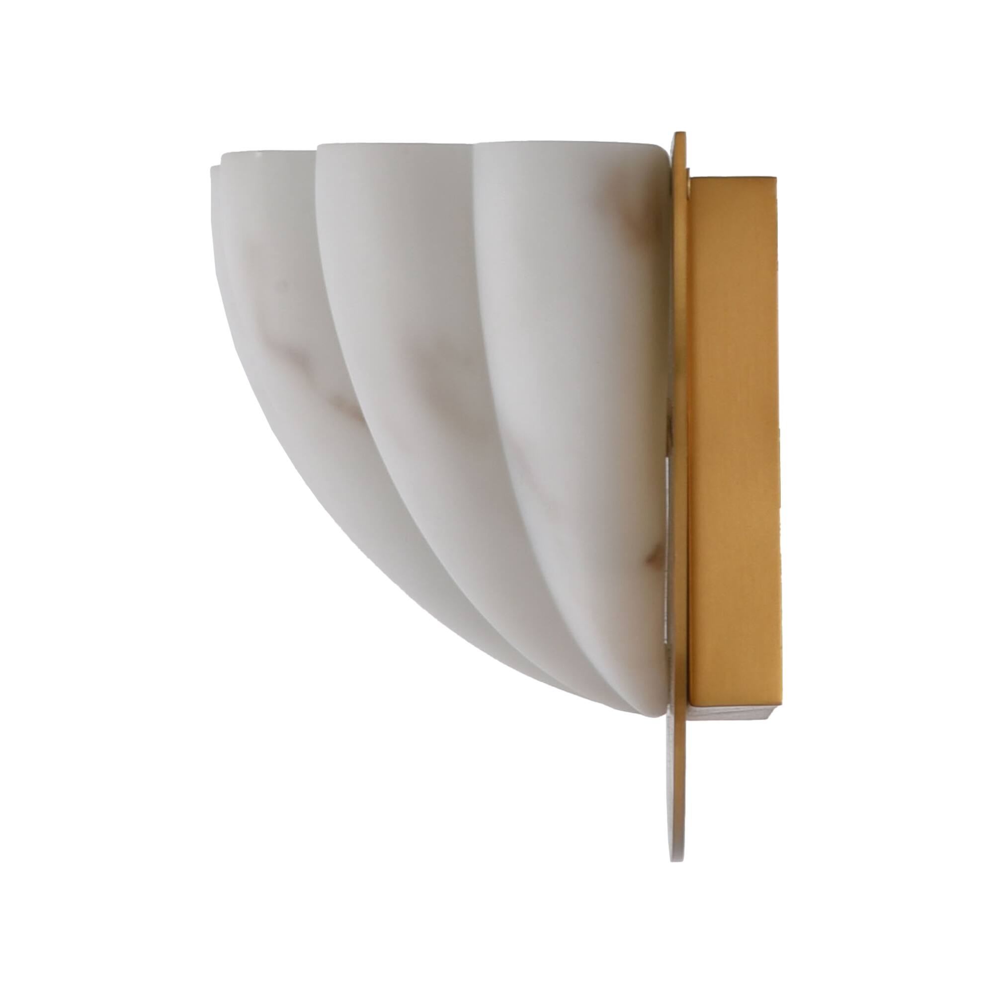 Alt View 10. Parrot Uncle - 5" Modern Half-Moon 1-Light Wall Sconce with Fluted Glass Shade for Bedroom and Hallway - Gold.