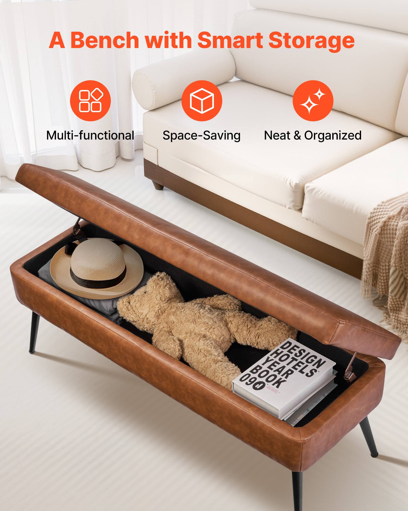 A Bench with Smart Storage

- Multi-functional
- Space-Saving
- Neat & Organized

DESIGN HOTELS YEAR BOOK 090