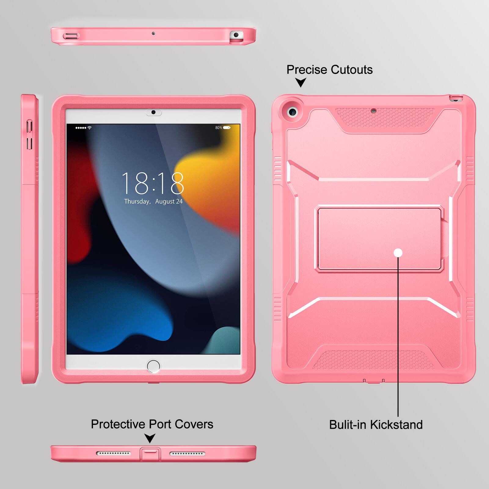 Precise Cutouts  
Protective Port Covers  
Built-in Kickstand