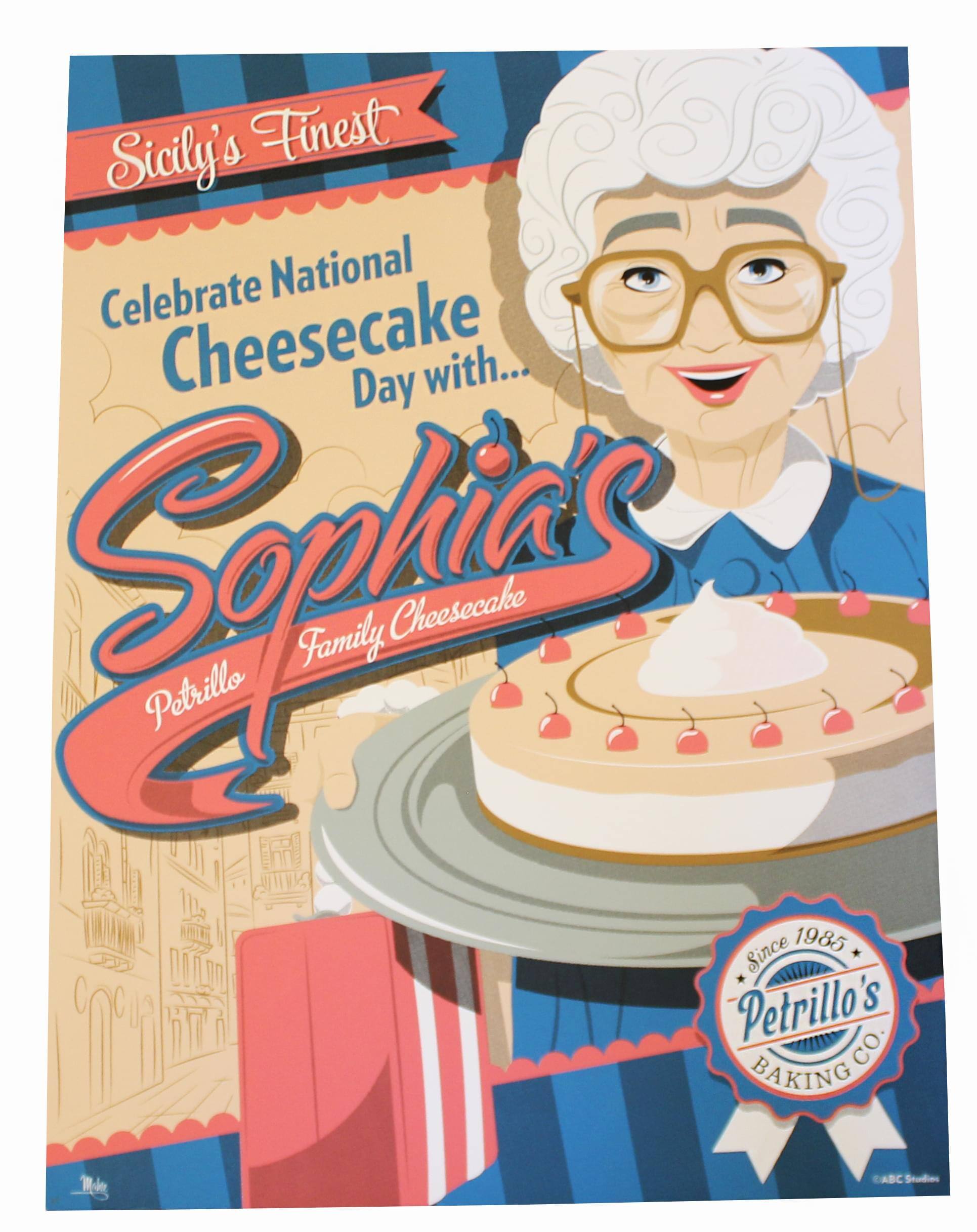 Sicily's Finest  
Celebrate National Cheesecake Day with...  
Sophia's Petrillo Family Cheesecake  
Since 1985  
Petrillo's Baking Co.