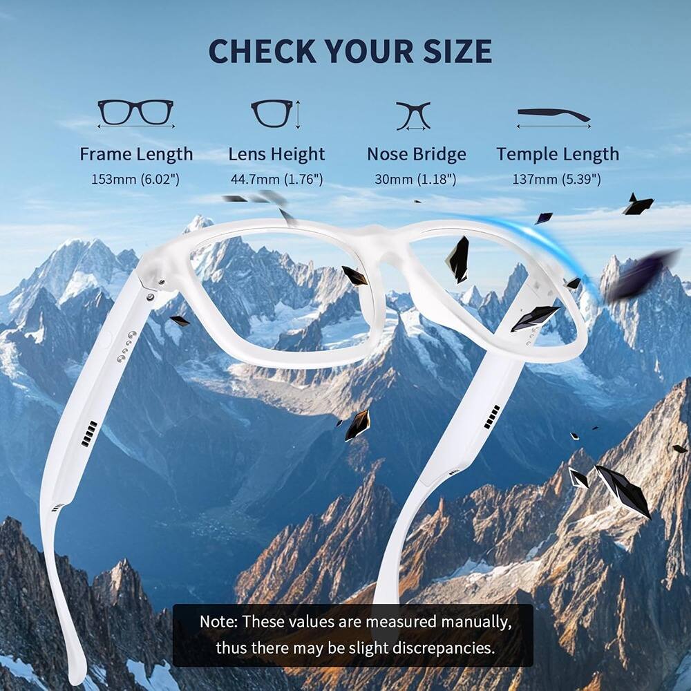 CHECK YOUR SIZE

Frame Length: 153mm (6.02")
Lens Height: 44.7mm (1.76")
Nose Bridge: 30mm (1.18")
Temple Length: 137mm (5.39")

Note: These values are measured manually, thus there may be slight discrepancies.