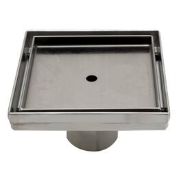 Alfi - 5" x 5" Modern Square Stainless Steel Shower Drain w/o Cover - Gray
