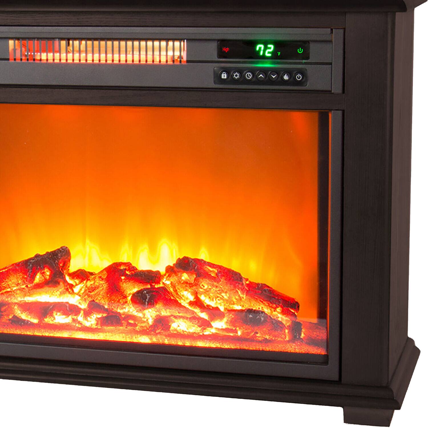 Alt View Zoom 21. Lifesmart - 3-Quartz Infrared Fireplace Heater - Dark Walnut.