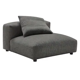 Solace Modular Upholstered Fabric Armless Chair by Modway - Charcoal