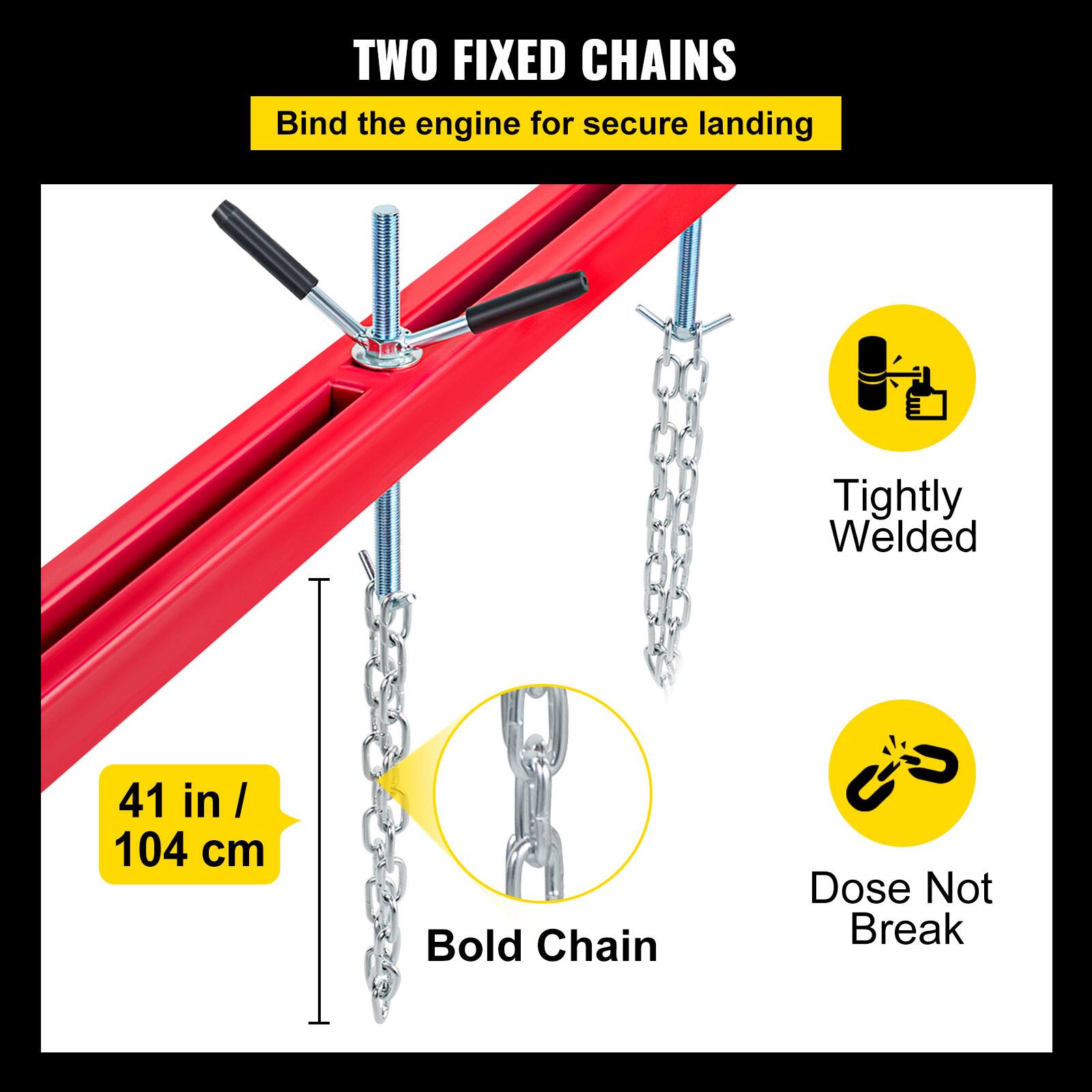 TWO FIXED CHAINS
Bind the engine for secure landing
Bold Chain
41 in / 104 cm
Tightly Welded
Dose Not Break