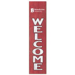 Jardine - Benedictine Eagles 12'' x 48'' Welcome Outdoor Leaner - Red