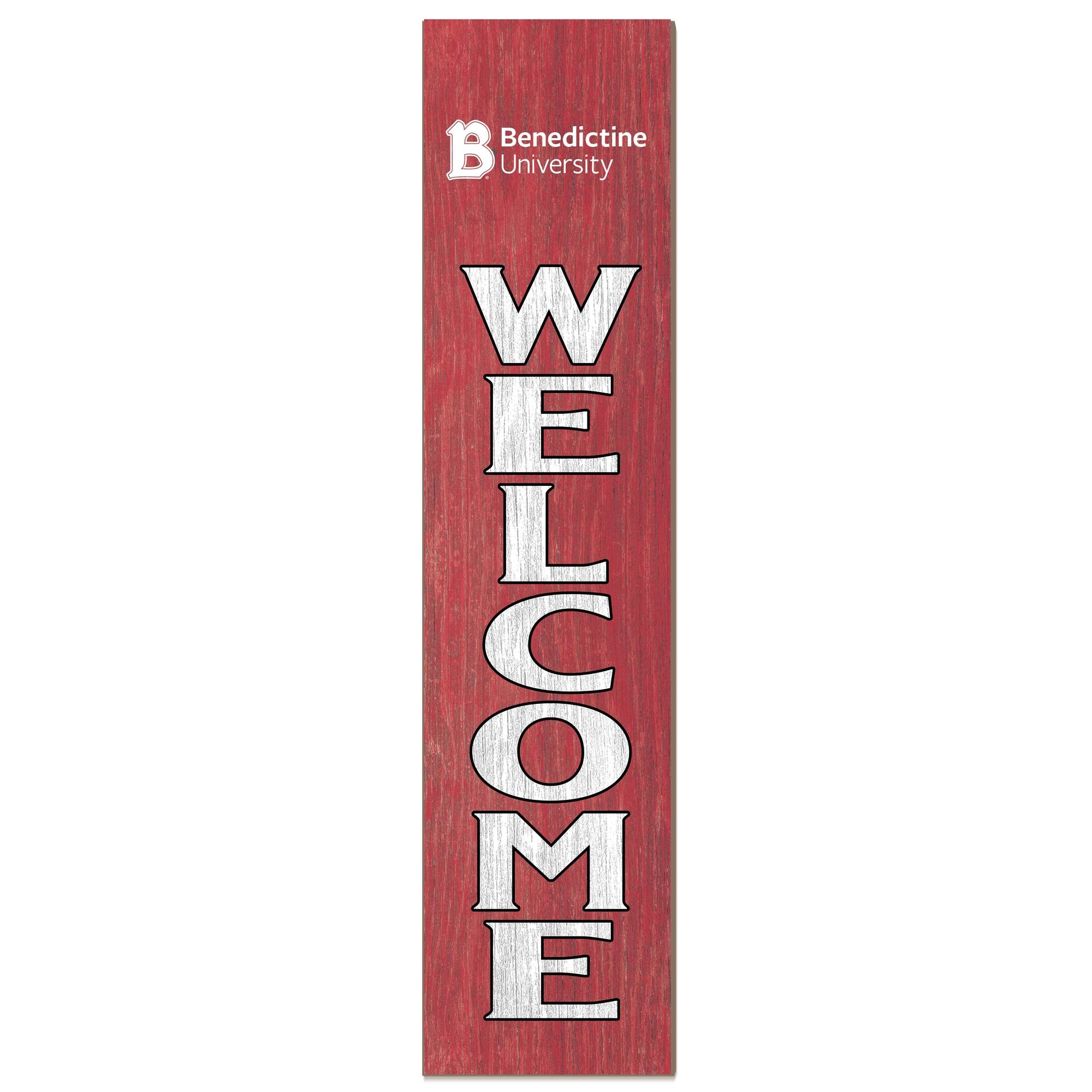 Benedictine Eagles 12'' x 48'' Welcome Outdoor Leaner