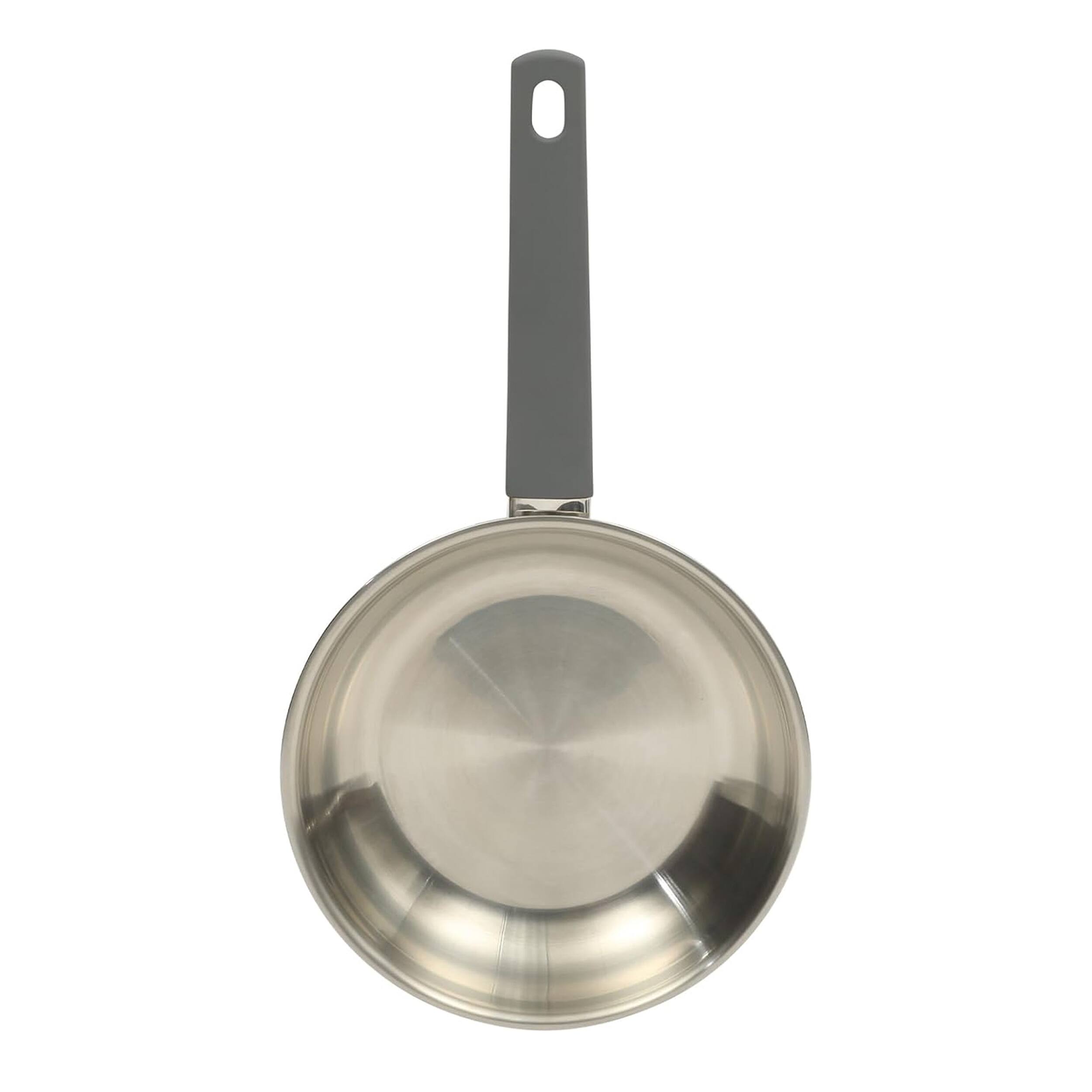 Alt View 1. Oster - Oster Beauford 8 Inch Stainless Steel Frying Pan with Soft-Touch Handle in Silver - Silver.