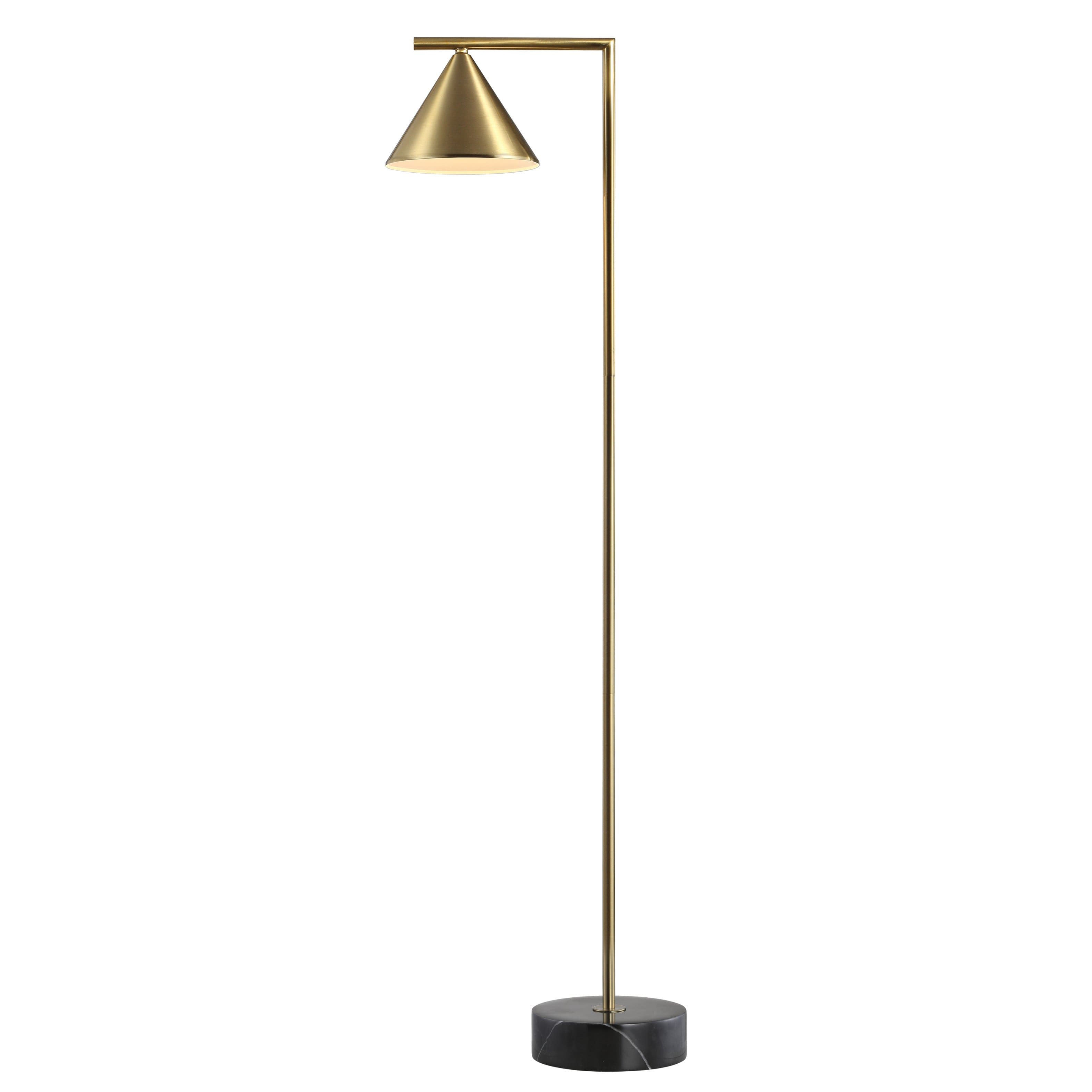 "Jonathan Y - Chelsea 60"" Metal/Marble Cone Shade LED Floor Lamp, Brass/Black - Brass Gold/ Black" price history on PriceWatchPro