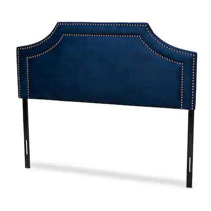 Front. Baxton Studio - Avignon Modern and Contemporary Velvet Fabric Upholstered Queen Size Headboard - Royal Blue.