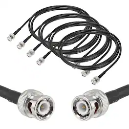 Unique Bargains - 4pcs RG58 Coaxial Cable BNC Male to BNC Male 50 Ohm 6ft - Black