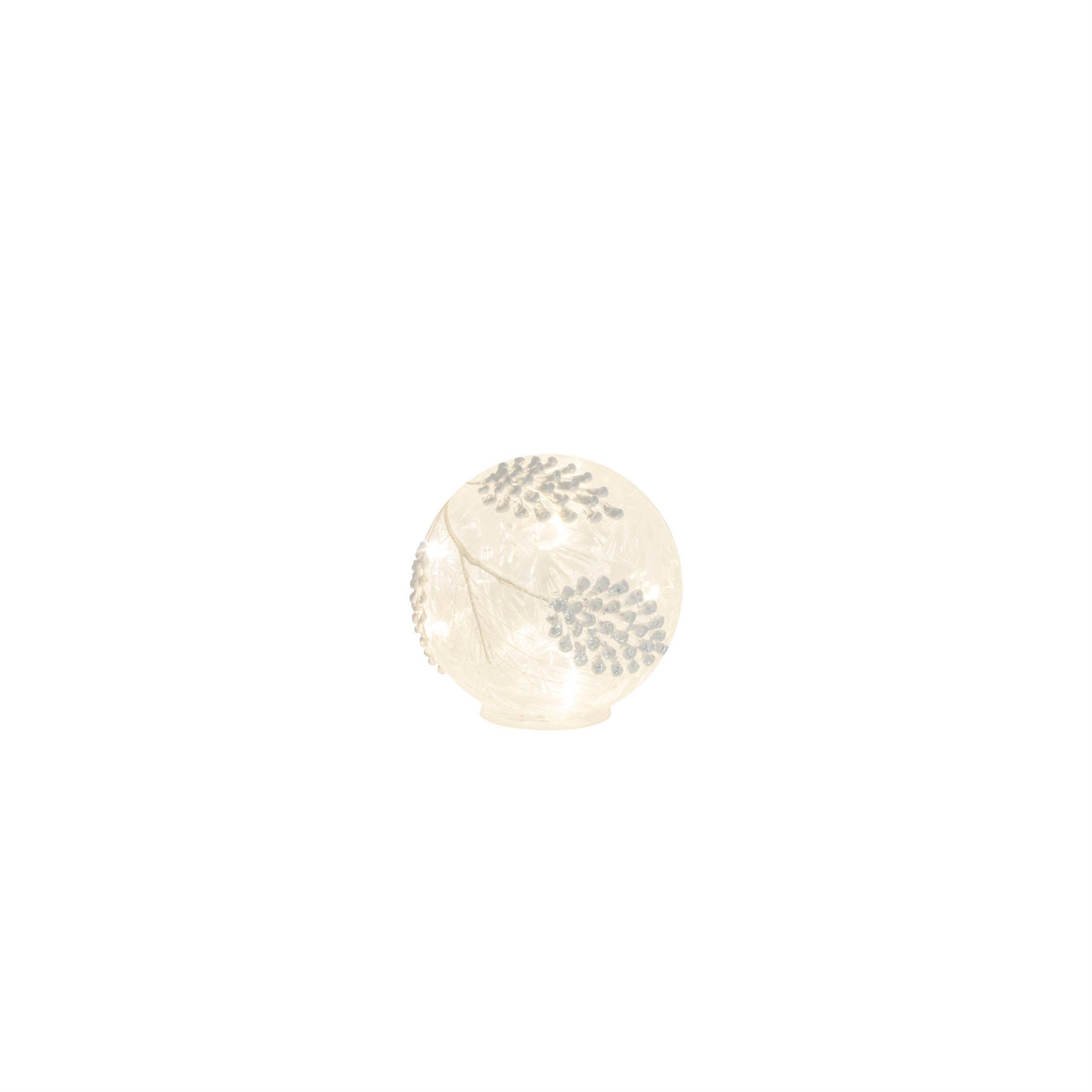Alt View 1. BreeBe - LED Frosted Silver Pinecone Orb (Set of 3) - White, Silver.