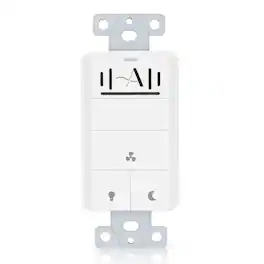 Akicon - Humidity Sensor LED Dimmer Timer Switch with Motion-Activated Wall Plate for Bathroom Exhaust Fan - White