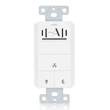 Front. Akicon - Akicon Humidity Sensor LED Dimmer Timer Switch with Motion-Activated Wall Plate for Bathroom Exhaust Fan in White - White.