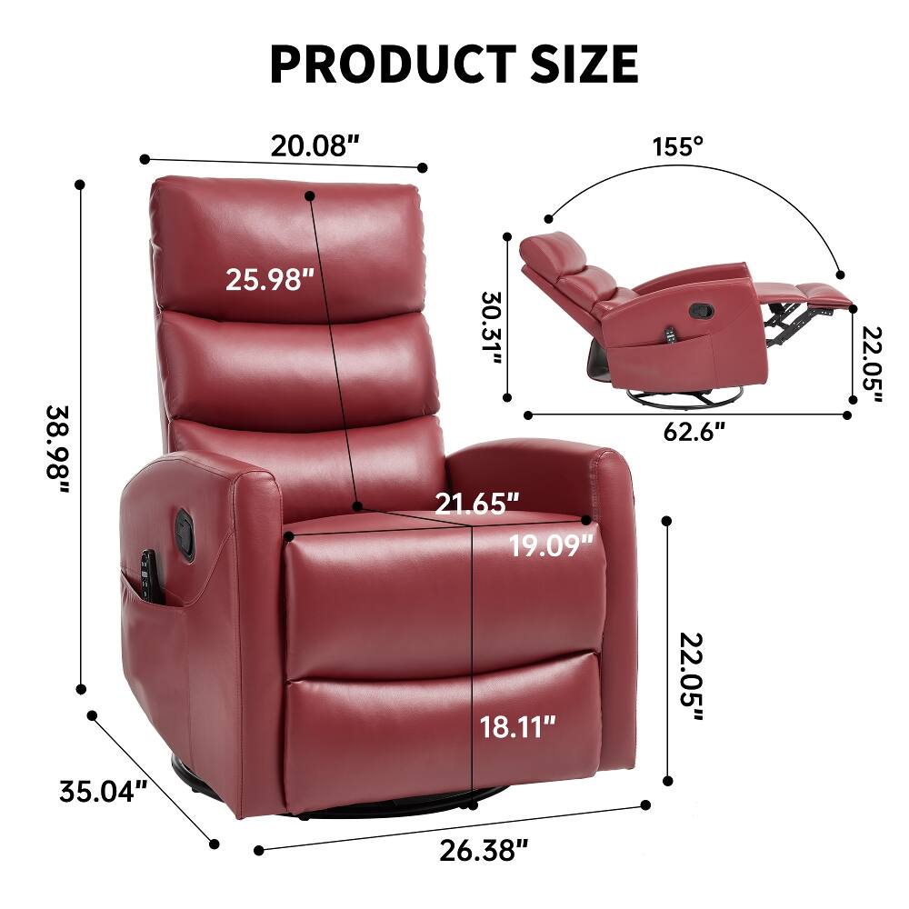 PRODUCT SIZE  
20.08"  
155°  
38.98"  
35.04"  
25.98"  
30.31"  
21.65"  
19.09"  
18.11"  
62.6"  
22.05"  
22.05"  
26.38"