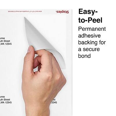 1658168  
Jenny  
12345  
South Street  
MA 12345  

Easy-to-Peel Permanent adhesive backing for a secure bond