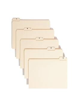 Smead - File Folders, A-Z Index, Reinforced 1/5-Cut Tab, Letter Size, 25/Set (11777) - Manila