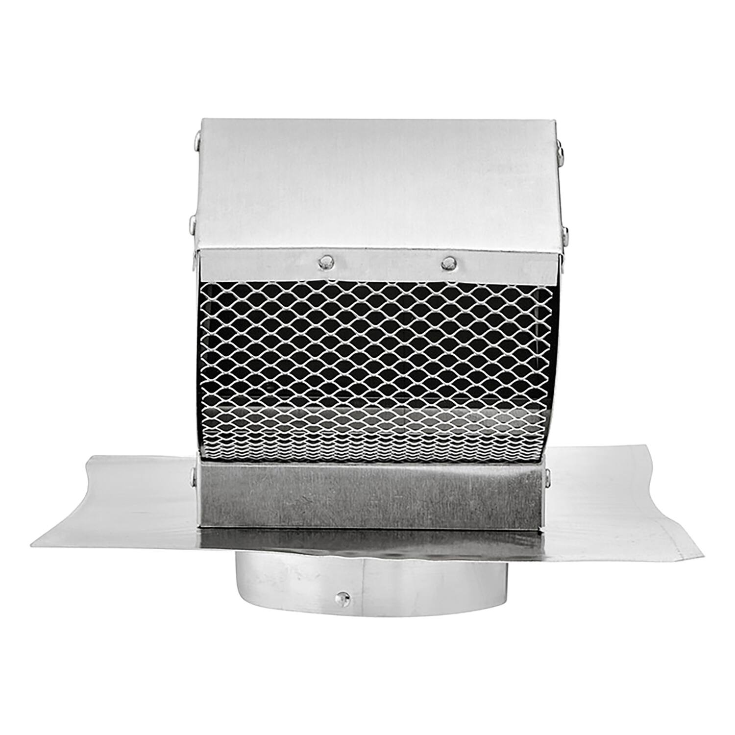 Back. Lambro - 4" Aluminum Exhaust Roof Vent Cap with Screen, Damper, Collar 109R.
