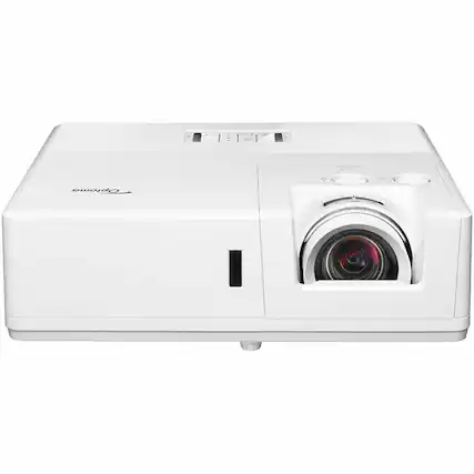 Front. Optoma - Optoma ZU607T 3D DLP Projector - 16:10 - White - High Dynamic Range (HDR) - Front, Front Ceiling - 30000 Hour Normal - White.