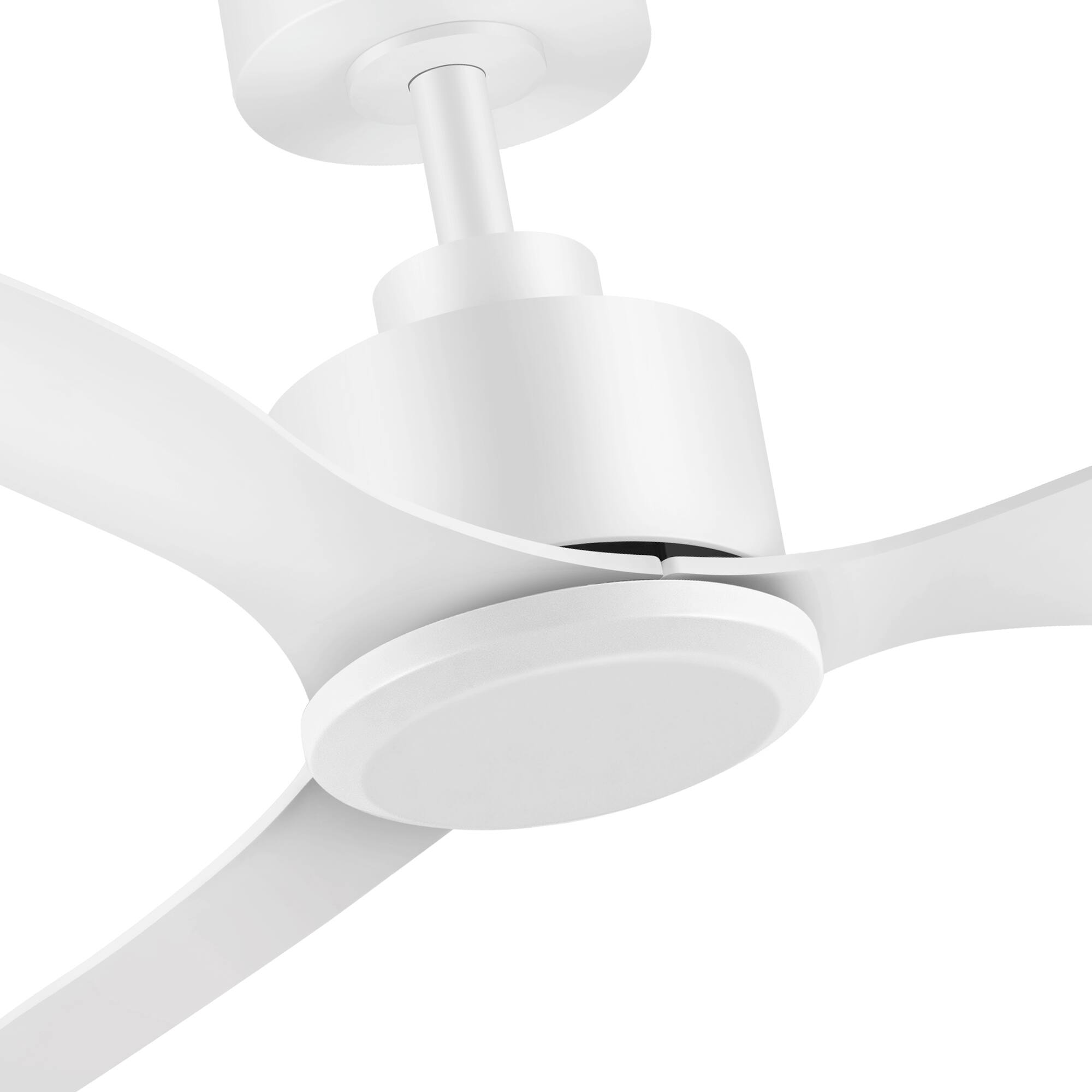 Alt View 5. Breezary - 52-Inch Ceiling Fan without Light, DC Motor, 5-Inch Downrod, 6-Speed Remote Control with Reversible Function - Muted white.