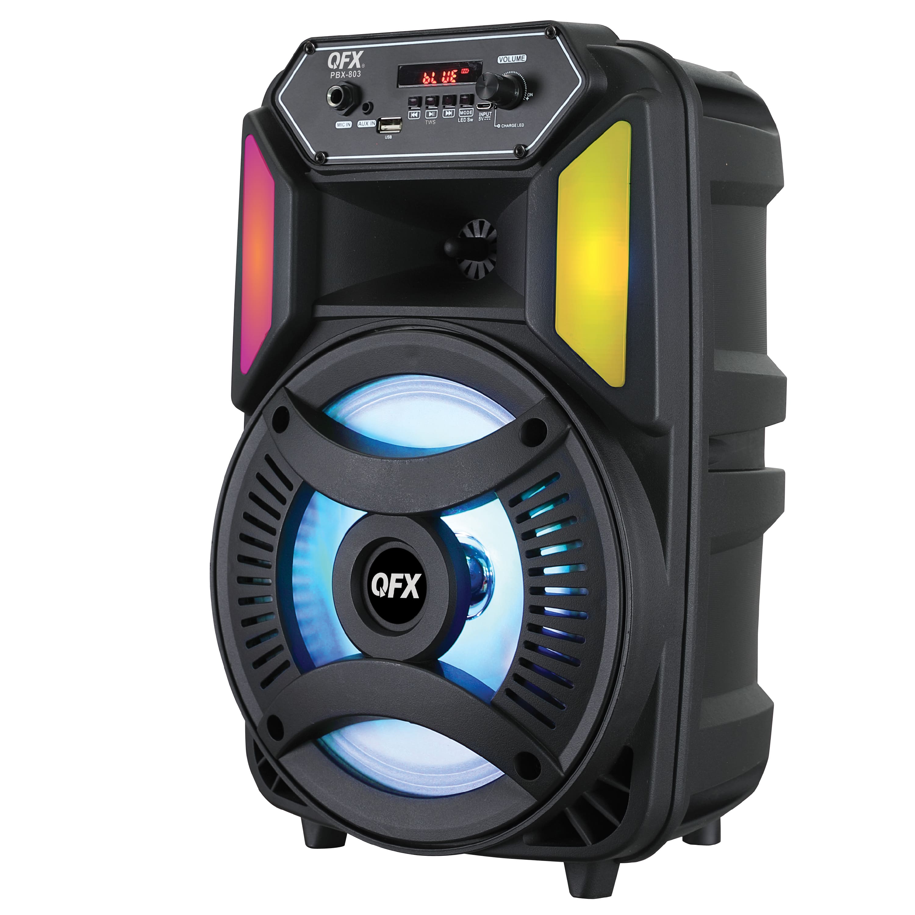 Best Buy Qfx Portable Bluetooth Rechargeable Speaker With Led Party Lights And Remote Control 5411