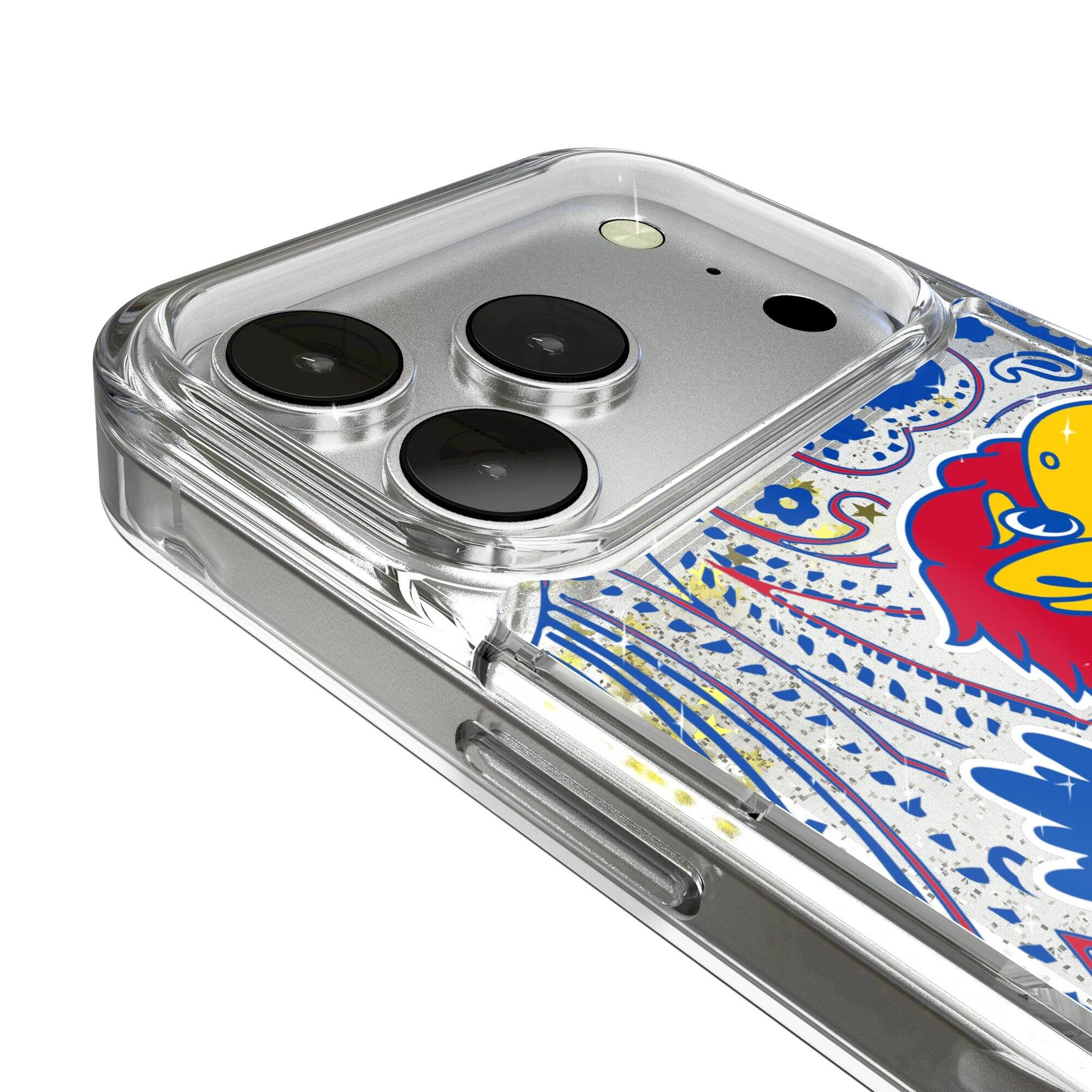 Alt View 2. Keyscaper - Kansas Jayhawks iPhone Glitter Paisley Design Case - 13 Pro Max - Multicolor.