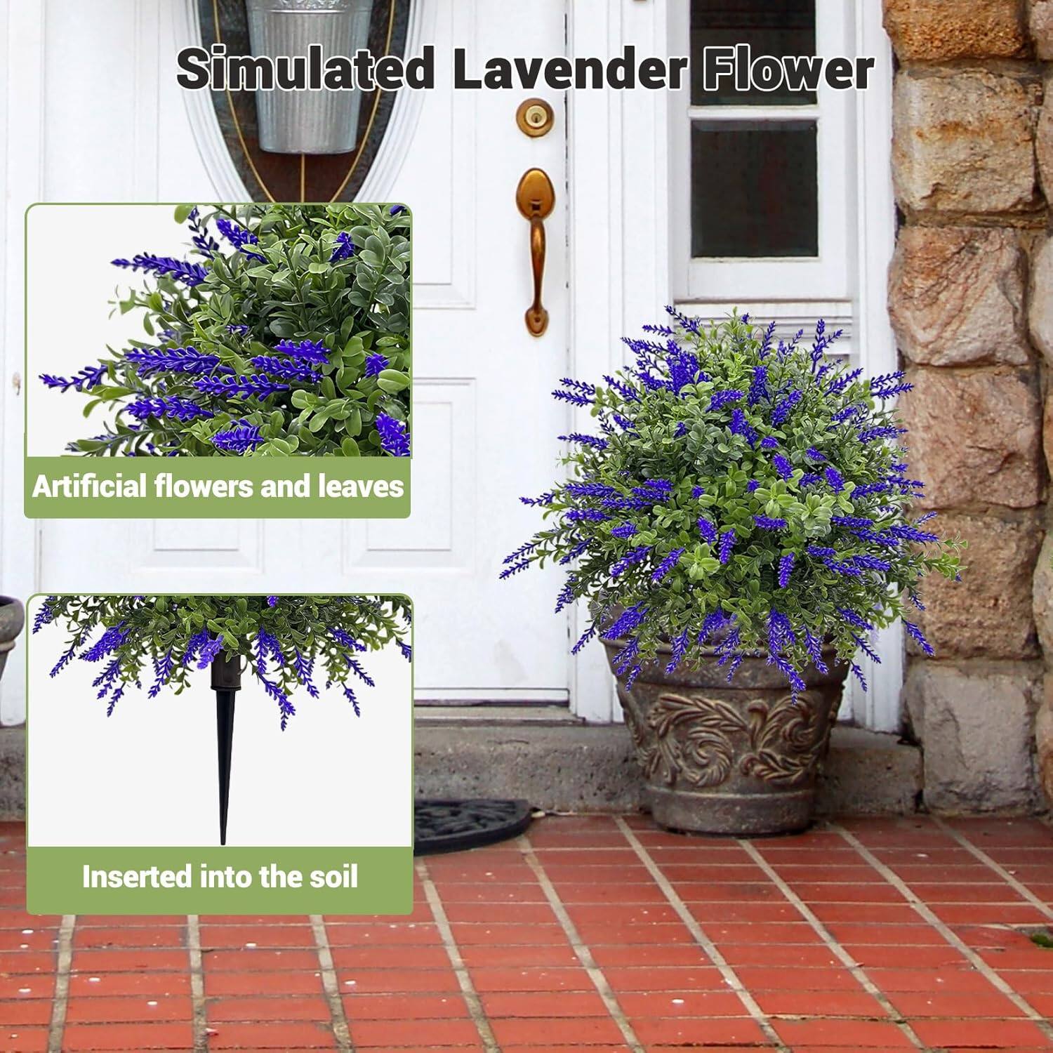 Simulated Lavender Flower

Artificial flowers and leaves

Inserted into the soil