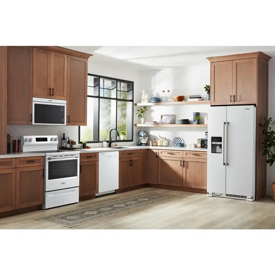 Alt View 14. Maytag - 30-Inch Wide Electric Range With No Preheat Air Fry and Air Baking - 5.3 cu. ft. - White.