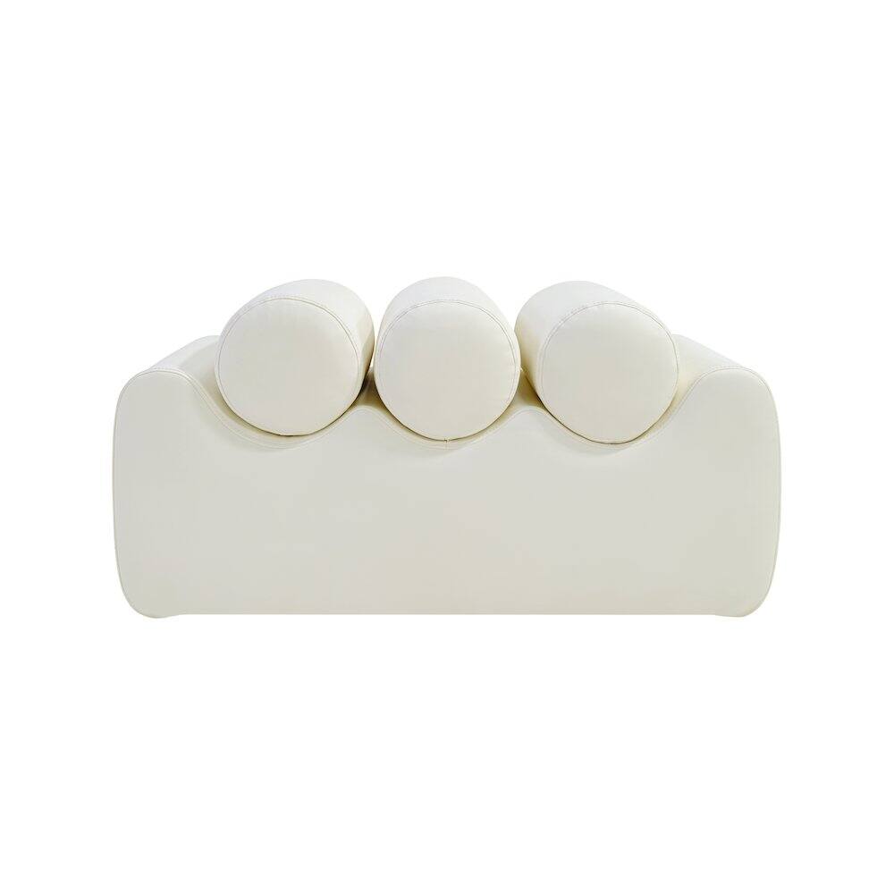 Alt View 2. Meridian Furniture - Rumble Cream Vegan Leather Bench - Beige.