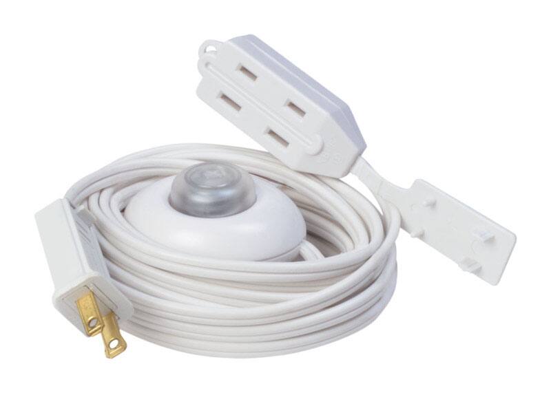 Front. Woods - Indoor 15 ft. L White Extension Cord with Switch 16/2 - White.